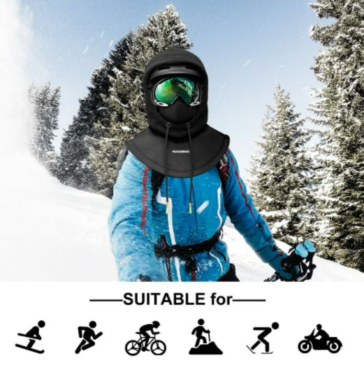 ROCKBROS Slidinėjimo kaukė Thermo Fleece Balaclava Winter Cap Balaclava Under Helmet