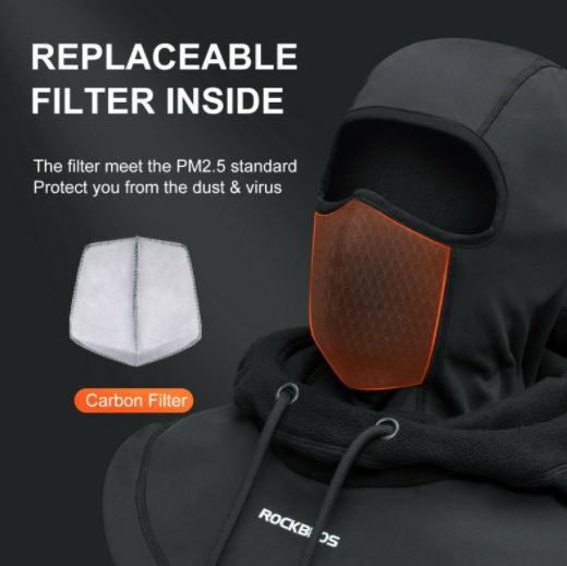 ROCKBROS Slidinėjimo kaukė Thermo Fleece Balaclava Winter Cap Balaclava Under Helmet