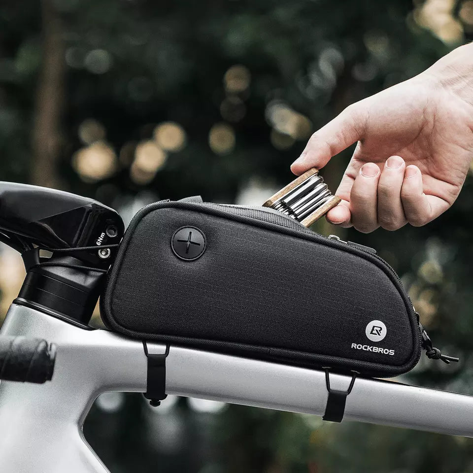 ROCKBROS rėminis krepšys su anga ausinėms dviračio rėmo viršutinis vamzdinis krepšys MTB