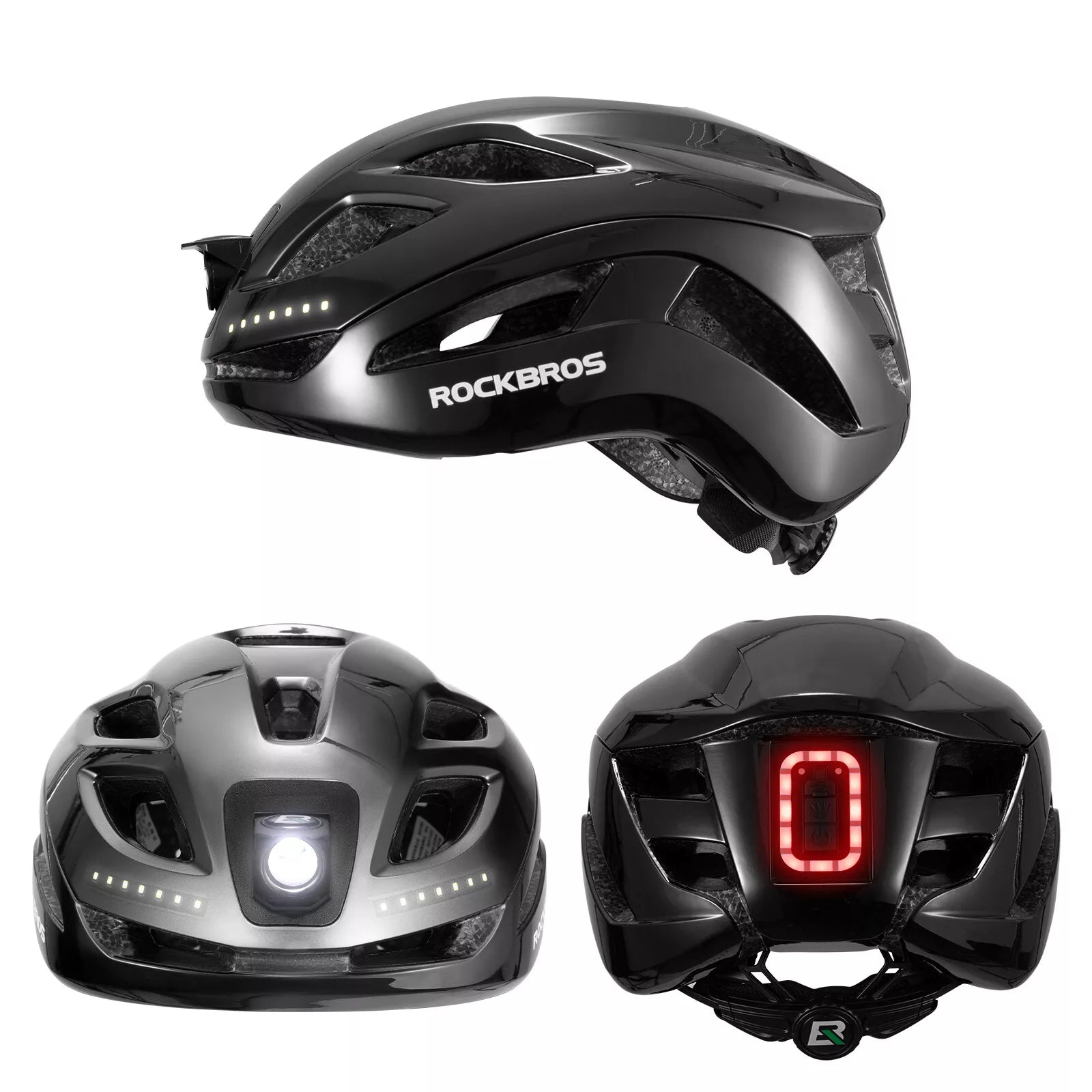 Casco da bicicletta ROCKBROS casco da bici con spia di sicurezza