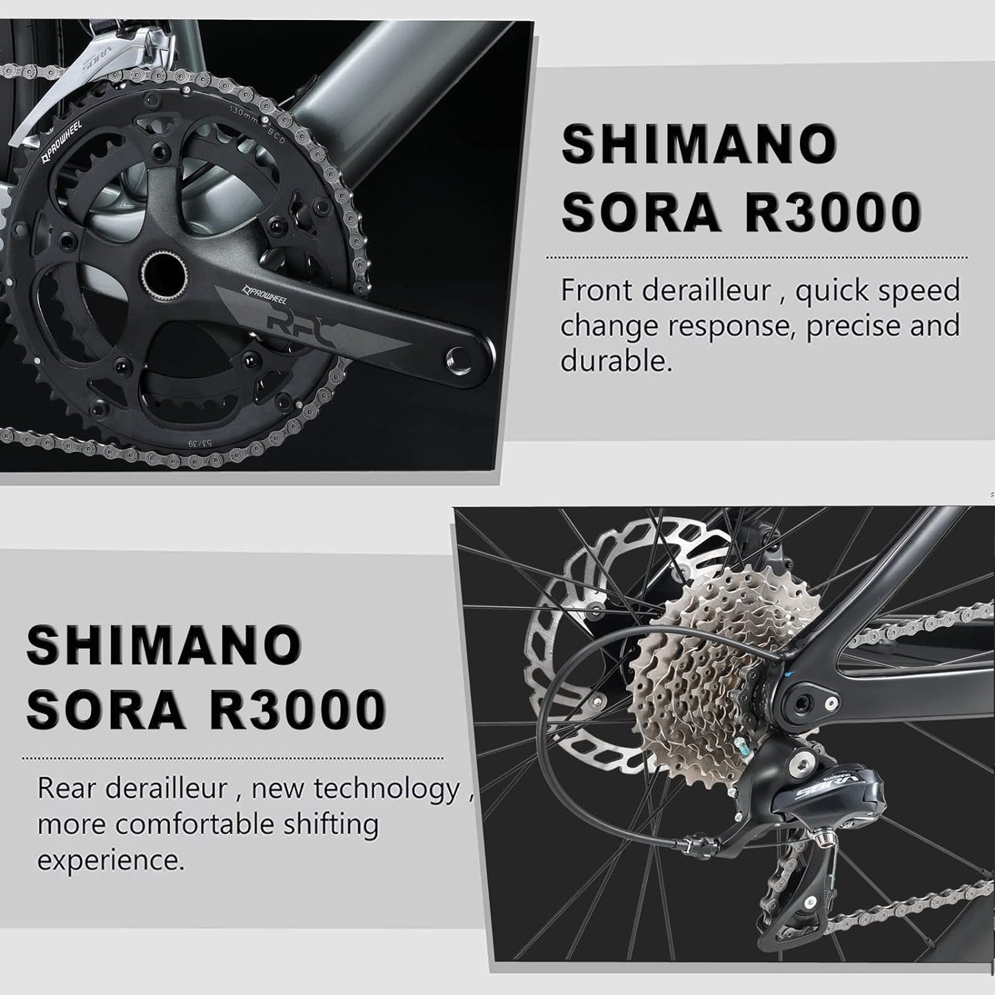 RINOS Karbono plento dviratis 700C Shimano SORA R3000 18 greičių Odin 1.0