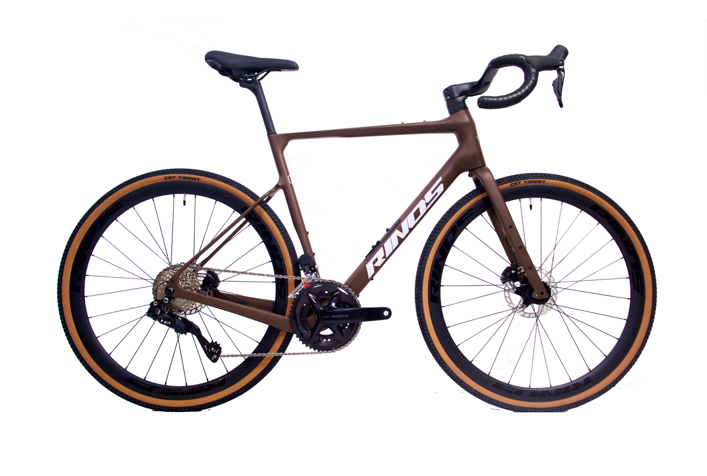 RINOS karboninis gravel dviratis 700C Shimano 105 Di2 R7150 24 pavaros Sandman 8.0