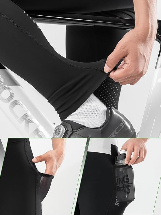 Pantaloni lunghi da ciclismo ROCKBROS per uomo e donna, pantaloni da ciclismo per quattro stagioni con imbottitura 4D, pantaloni lunghi da ciclismo con tasche, pantaloni da corsa, MTB traspiranti