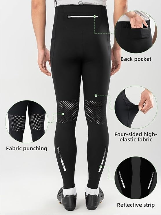 Pantaloni lunghi da ciclismo ROCKBROS per uomo e donna, pantaloni da ciclismo per quattro stagioni con imbottitura 4D, pantaloni lunghi da ciclismo con tasche, pantaloni da corsa, MTB traspiranti