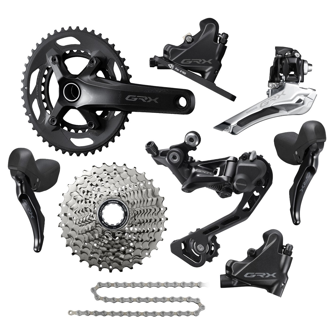 Shimano GRX RX400 2x10 pilna pavarų grupė / komplektacija