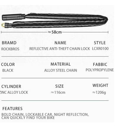 ROCKBROS LCXR0100 dviračio užrakto grandinės motociklo užraktas 116 cm su raktu 6 mm