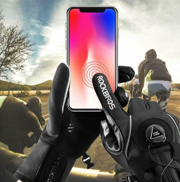 ROCKBROS žiemos slidinėjimo pirštinės Pirštinės SBR dviračio motociklo vėjui atsparios M-2XL