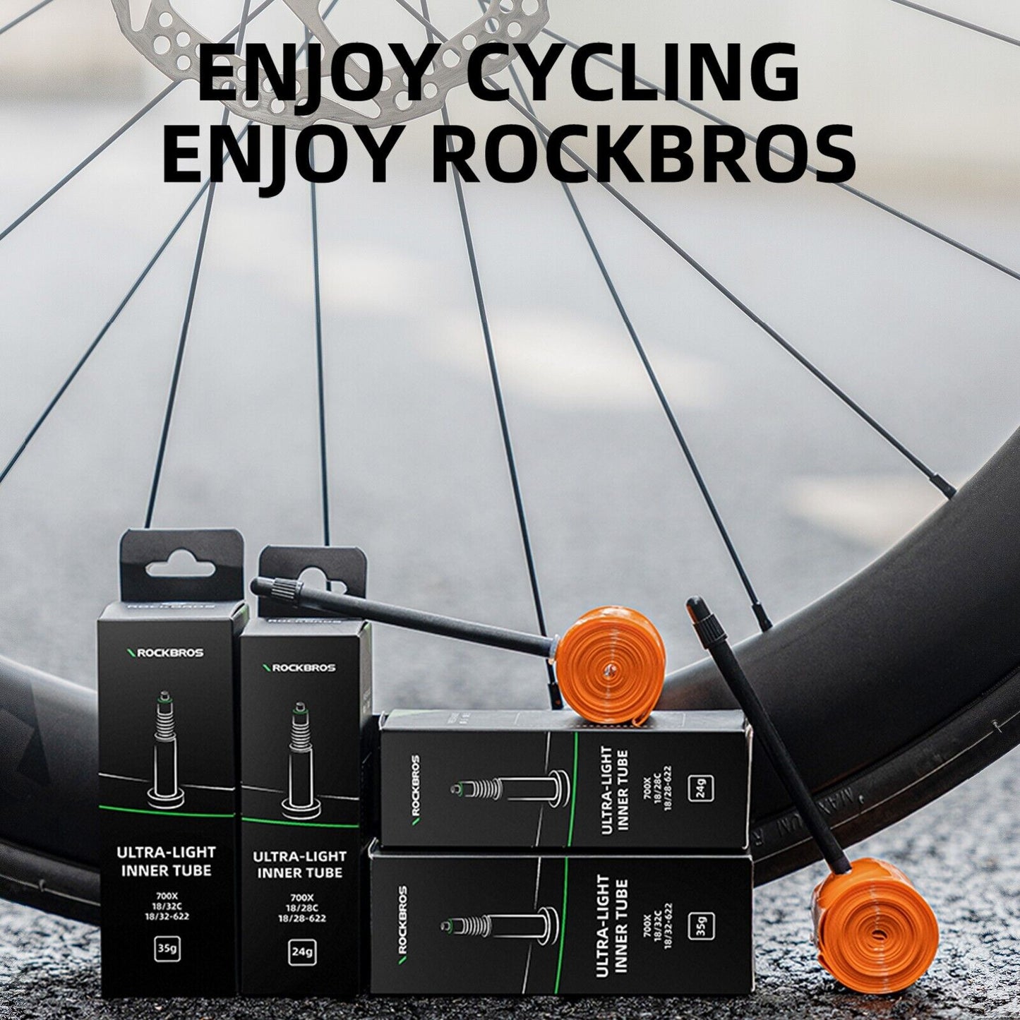 ROCKBROS dviračio vamzdis 700 x 18-32C 35g TPU Presta vožtuvas plento dviratis