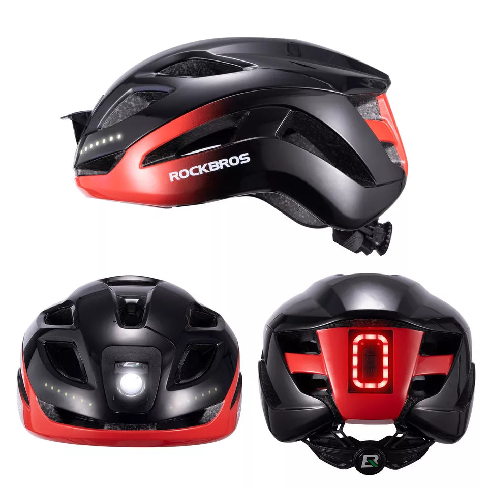 Casco da bicicletta ROCKBROS casco da bici con spia di sicurezza casco protettivo 57-61 cm