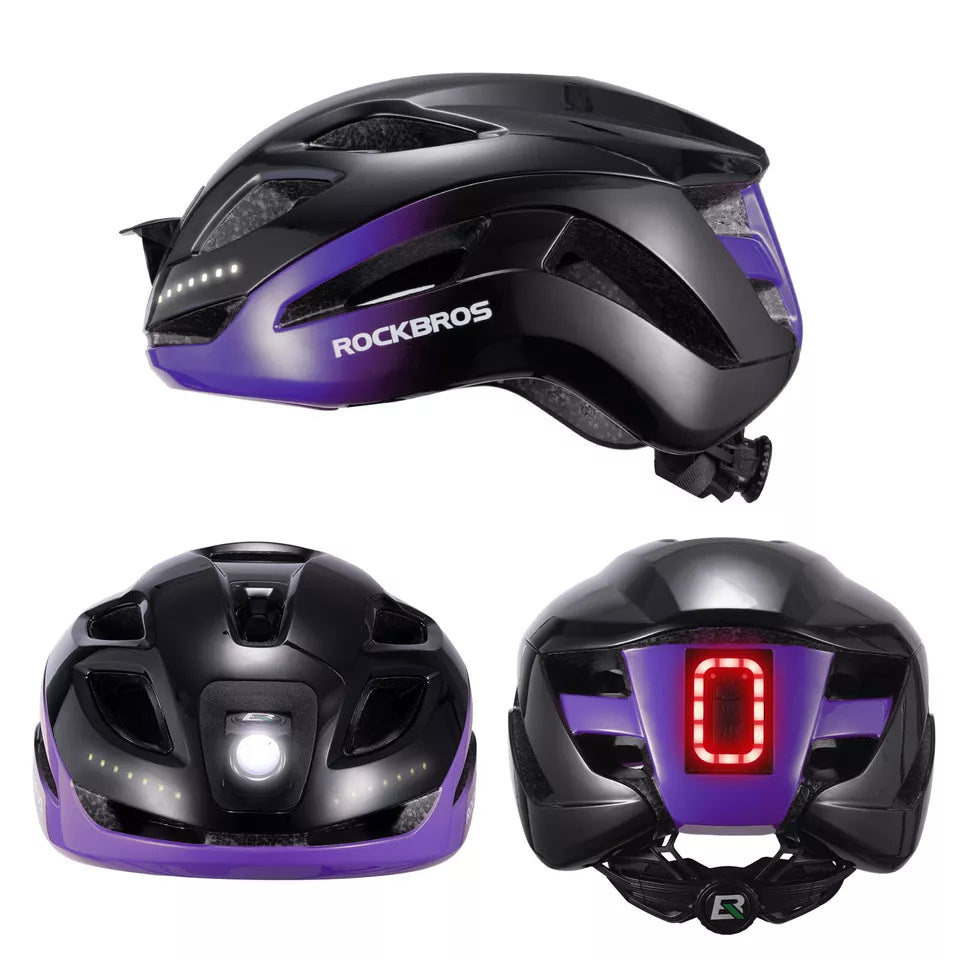 Casco da bicicletta ROCKBROS casco da bici con spia di sicurezza casco protettivo 57-61 cm