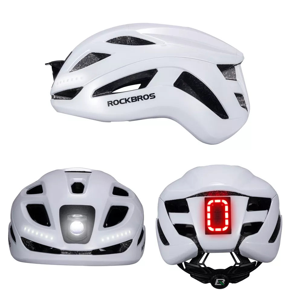 Casco da bicicletta ROCKBROS casco da bici con spia di sicurezza casco protettivo 57-61 cm