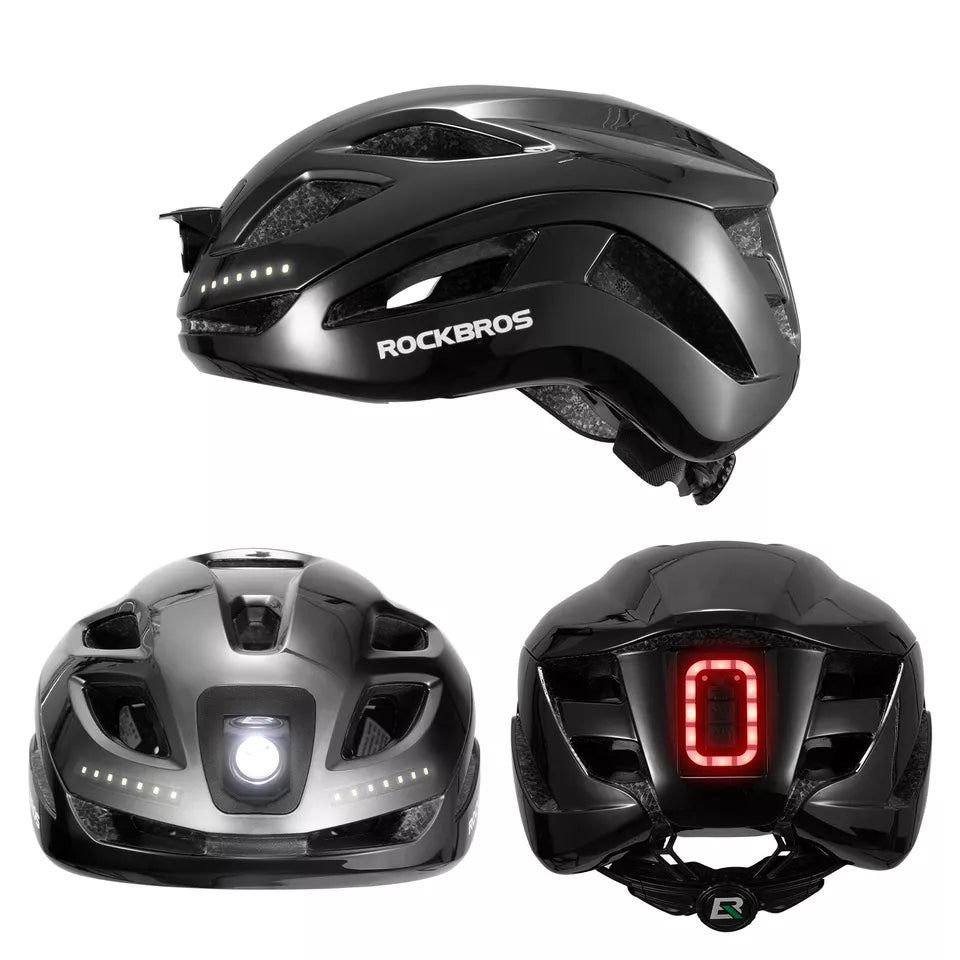 Casco da bicicletta ROCKBROS casco da bici con spia di sicurezza casco protettivo 57-61 cm
